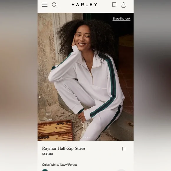 Varley White Zip-Up with Gold Accents - Picture 9 of 12